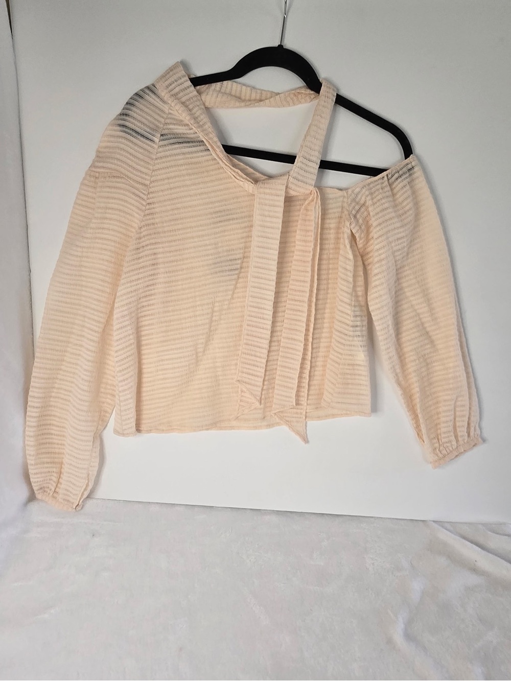 Zara Peach One-Shoulder Tie-Front Tunic